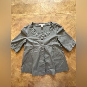 Necessary Objects Gray Puff Sleeve Cropped Blouse – Size L